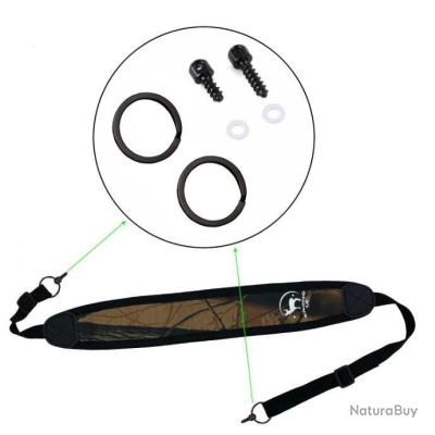 Tourbon Bretelle De Fusil Tactique – Sangle Ajustable En Cuir Et Tissu – Lot Spécial