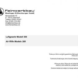 notice carabine FEINWERKBAU 300 (envoi par mail) - VENDU PAR JEPERCUTE (m1279)