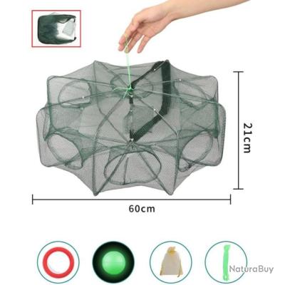 WJnflQN Panier De Filet De Pêche, Panier De Poissons Capturés Vivants, Panier D'appâts De Pêche Portable Poisson Vivant Capturé Flottant, Panier De Support De Pêche Au Crabe, Crevettes Et Homard, Avec