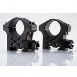COLLIERS PICATINNY BLACK ARMOR - 30 mm EXTRA HAUT 6 VIS - TALLEY