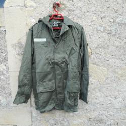 veste modèle 64 satin -kaki -avec capuche -armée française -neuve- taille 92 l