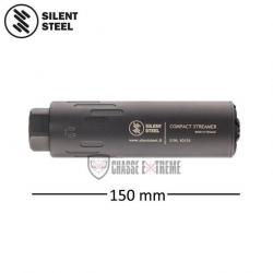 Silencieux SILENT STEEL Compact Streamer 150mm Noir Cal 9x19mm