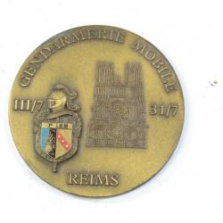 Médaille de table Gendarmerie Mobile III/7 31/7 REIMS