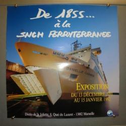 AFFICHE ANCIENNE ORIGINALE Cie MARITIME SNCM FERRY D. CASANOVA Marseille 1991