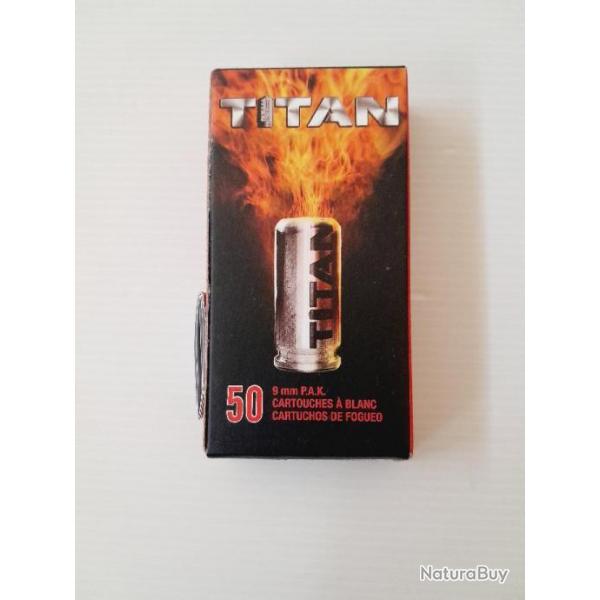 50 cartouches  blanc Titan 9mm PAK (Pistolet)