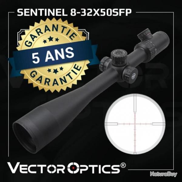 ENCHERES !! LUNETTE DE TIR VECTOR OPTICS SENTINEL 8-32x50 SFP GARANTIE 5 ANS !!