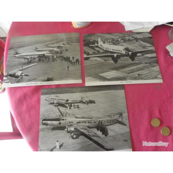 3 vintage photo avion