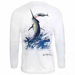 L-Shirt Bob Marlin Performance Shirt Bazaruto L Blanc