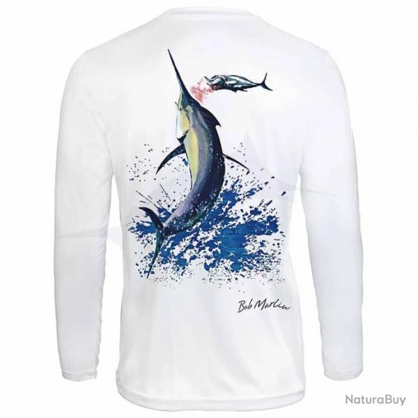 L-Shirt Bob Marlin Performance Shirt Bazaruto L Blanc