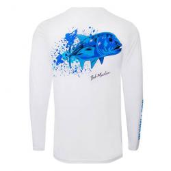 L-Shirt Bob Marlin Performance Shirt Ocean GT L Blanc