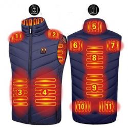 Gilet Chauffant Avec Batterie Bleu 11 Zones Chauffantes Sans Manches