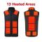petites annonces chasse pêche : SOLDES D'HIVER !!! Gilet De Chasse Chauffant Noir Pour Homme 13 Zones Chauffantes Sans Manches USB