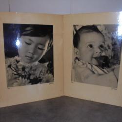 VINTAGE 2 GRANDE PHOTO DEVA PRESS JEAN TOURANE ENFANT BÉBÉ N&B