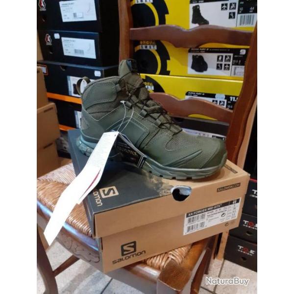 Chaussures Salomon XA FORCES MID Goretex, couleur verte, taille 38, dstockage