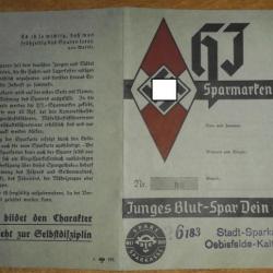 livret Hitlerjugend Sparmarkenkarte