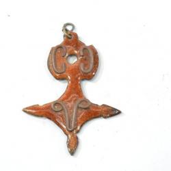 Ancienne croix du sud, croix touareg Agadez métal émaillé pendentif ancien Afrique Sahara