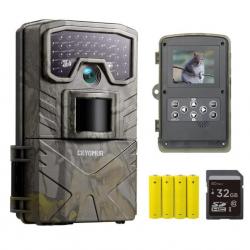 Caméra de Chasse 20MP 1080P avec Carte 32G et 4 Piles Étanche Surveillance Activée par le Mouvement
