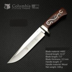 Poignard De Survie « Columbia » 31,5 Cm Type Rambo Acier Inoxydable Etui Ceinture