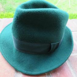 Chapeau Fedora en feutre vert pour homme ou femme