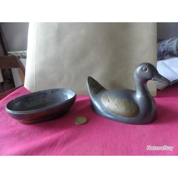 canard vintage en tain et laiton