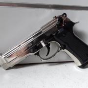 Pistolet 9 MM A Blanc Beretta 92 Nickelé - Pistolets d'alarme (9602450)