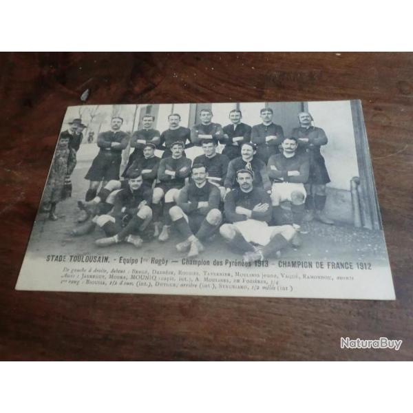 CP  SPORT RUGBY   EQUIPE 1 STADE TOULOUSAIN   CHANPION DE FRANCE  1912