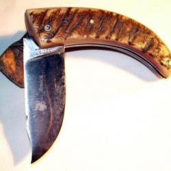 AMICU corne BÈLIER brute  Gravé GRATUIT Prénom sur lame Couteau d'Artisan