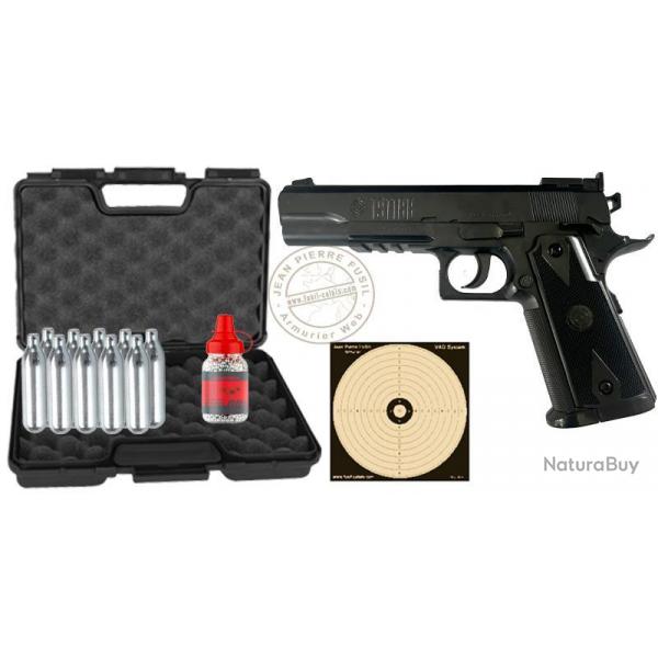 Pack pistolet  plomb CO2 4.5 mm CROSMAN1911 BB (3,2 Joules) - PROMOTION