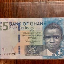 Banque du Ghana. 5 Cedis 2017 neuf