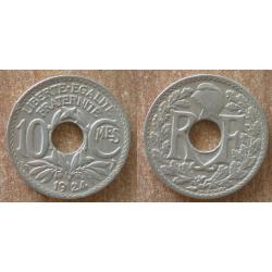 France 10 Centimes 1924 Piece Lindauer Franc