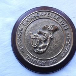 tape de bouche médaille de table Ramscapelle 1914/Tannay 1940 -16ème régiment de chasseurs