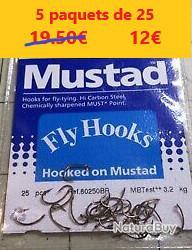 LOT DE 5 PAQUETS de 25 Hameçons Mustad 80250BR SHRIMP CADDIS Fly Tying  Hooks Size 16 - Hameçons Coup & Anglaise (9762164)