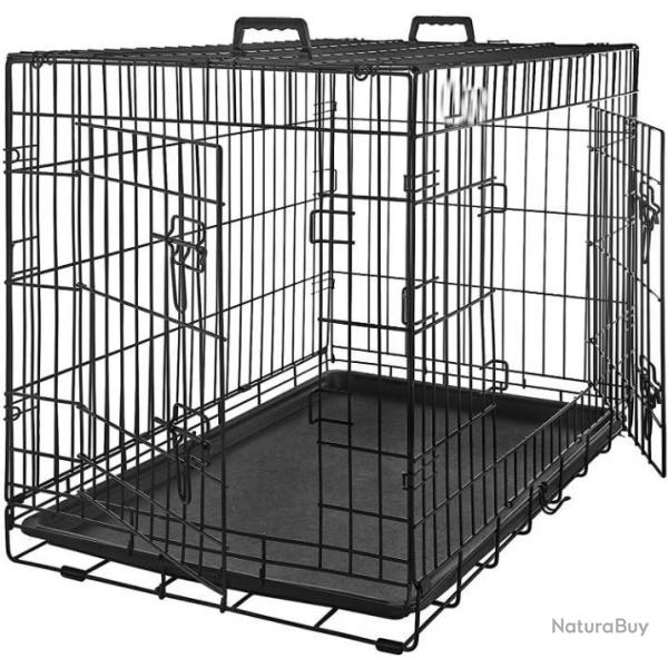 Cage pour chiens  2 portes 122 x 76 x 80 cm - Pliable - Livraison gratuite