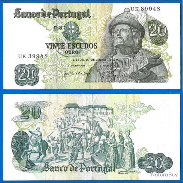 Portugal 20 Escudos 1971 De Orta Escudo Europe Billet