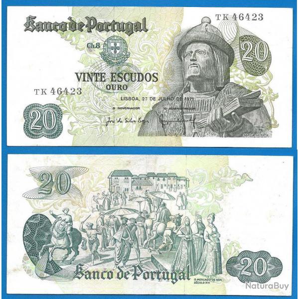 Portugal 20 Escudos 1971 De Orta Escudo Europe Billet
