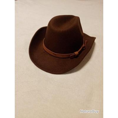 Chapeau de Cow-Boy marron en aspect daim - Jour de Fête - Far-West - Thèmes