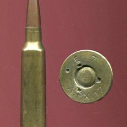 7 mm Meunier E7  - TRES RARE cartouche pour le fusil MEUNIER exp&eacute;rimental fran&ccedil;ais de 1916-17