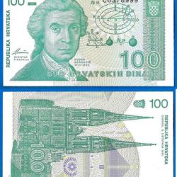 Croatie 100 Dinars 1991 Neuf Billet Dinara Dinar