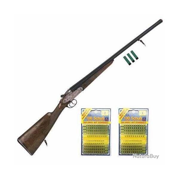 Pack Fusil de chasse juxtapos Hunter pour enfant et amorces