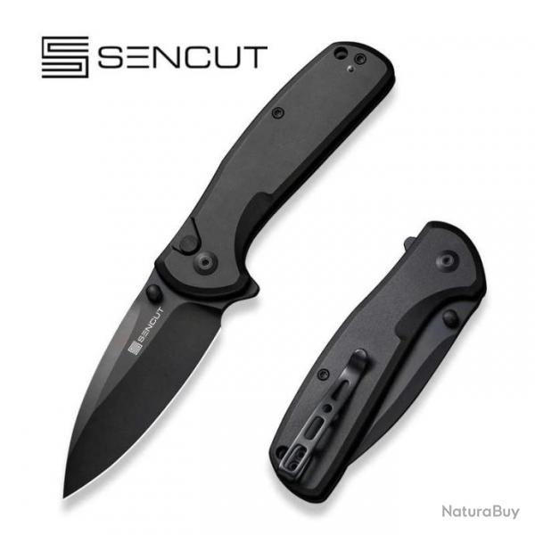 Couteau Sencut ArcBlast Black Lame Acier 9Cr18MoV Black Manche Alu Button Lock IKBS Clip S22043B1