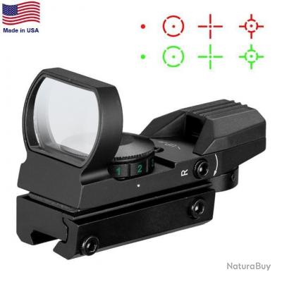 4-12X50 scope viseur illuminé fusil holographique 4 réticules viseur 20mm  rouge grenn laser pour lunette de chasse