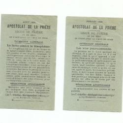 LOT 2 DÉPLIANT RELIGIEUX APOSTOLAT DE LA PRIÈRE JUILLET AOÛT ÉTÉ 1925 Paroisse