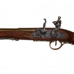 Pistolet NAPOLEON Bois et Métal Argent et Or XVI - XIX Siècle avec le N sur la Crosse