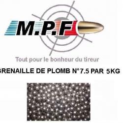 Grenaille de plomb durci N°7.5 par 5Kg