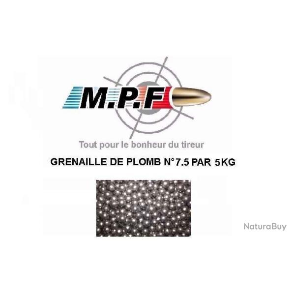 Grenaille de plomb durci N7.5 par 5Kg