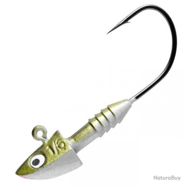 TETE PLOMBEE POWER JIG ALL ROUND PRO OLIVE PEARL 3.5gr Hamecon 1 par 6