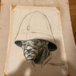 Portrait Ancien Légionnaire Fusain