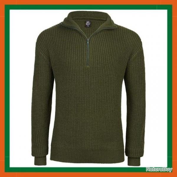 Pullover zipp vert arme - Petite  grande taille - Livraison et retour 30 jours gratuits