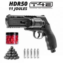 Pack Promo Revolver Umarex®  T4E HDR50 co2 Balles Caoutchouc 11 joules + Balles Devastator®