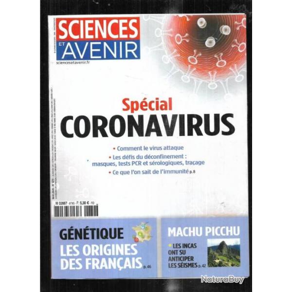 sciences et avenir 879 , spcial coronavirus , machu picchu, hirondelles, astrophysique,